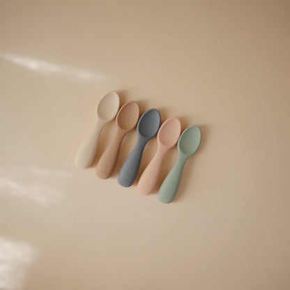 Silicone Toddler Starter Spoons Blush/Shifting Sand 2-Pack