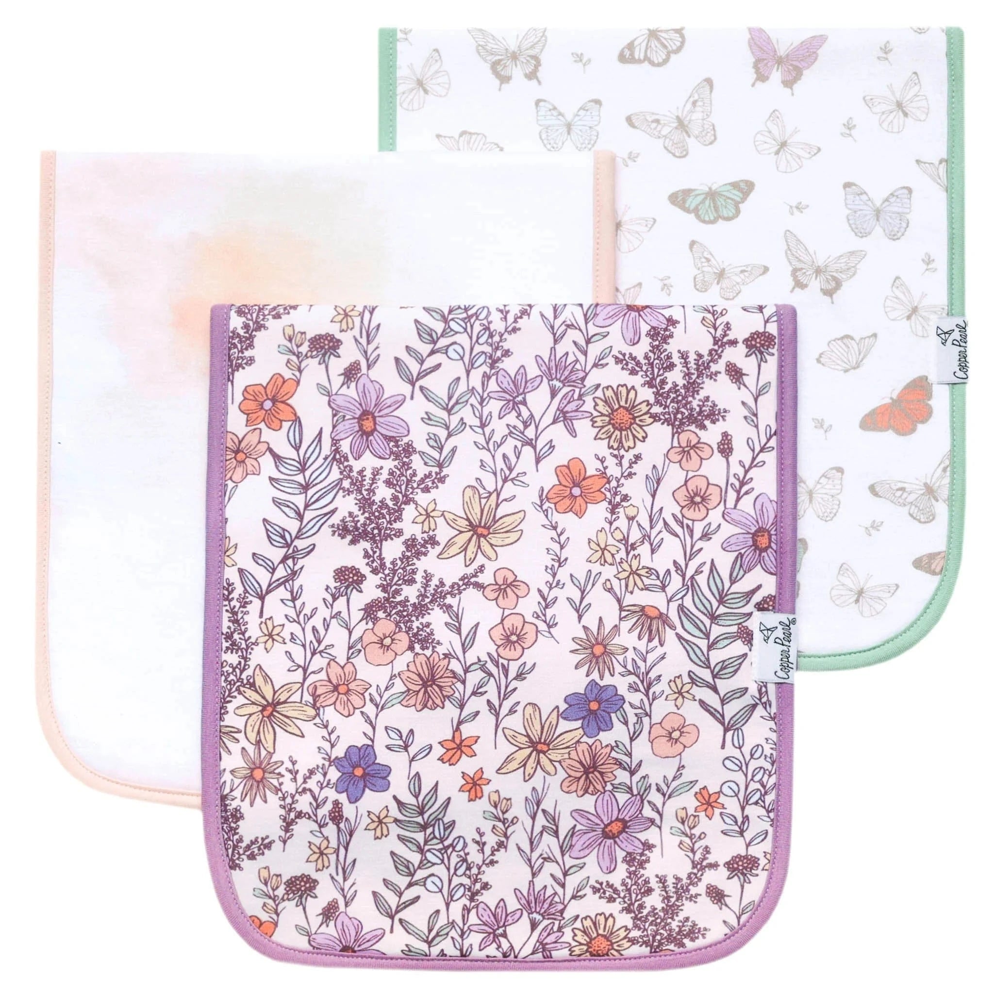 Flora Burp Cloth Set Copper Pearl Lil Tulips