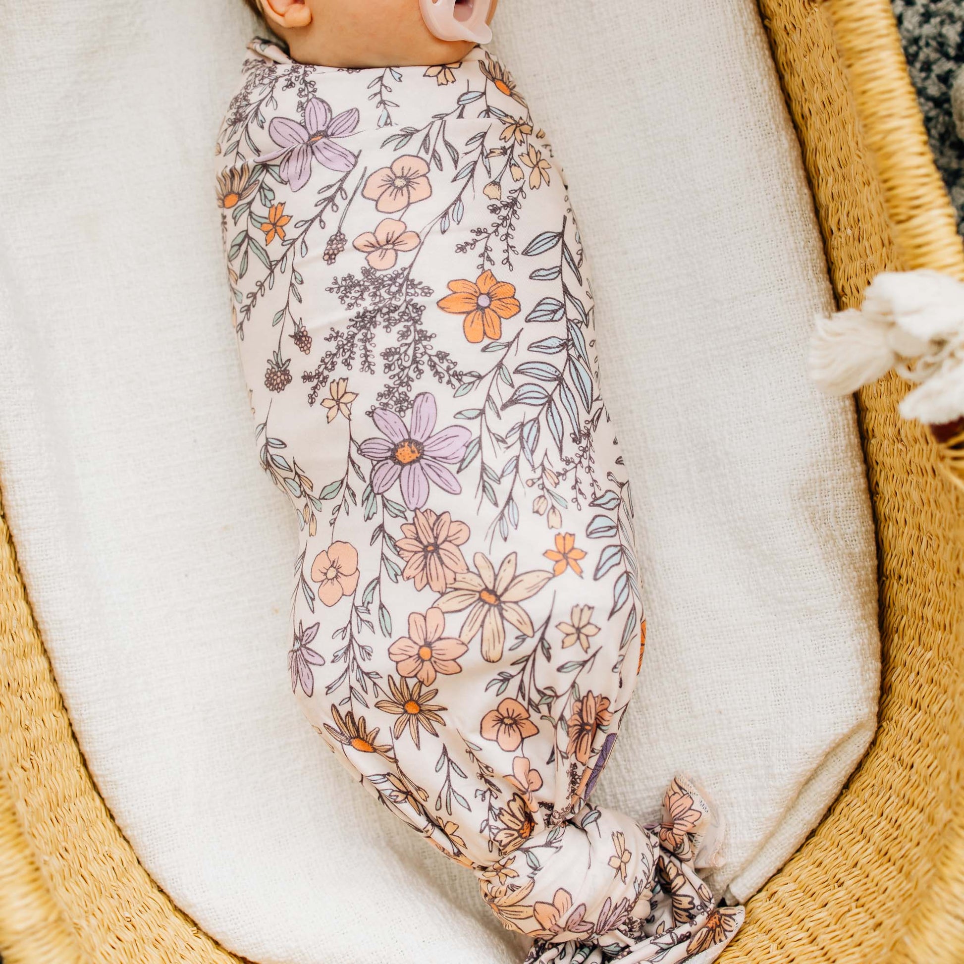 Flora Knit Swaddle Blanket Copper Pearl Lil Tulips