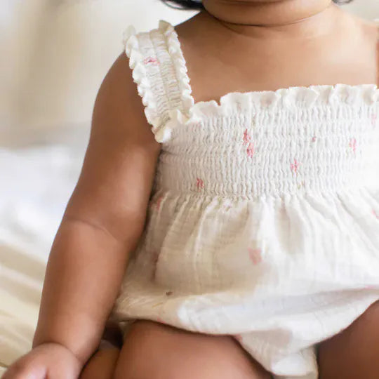 Floral Muslin Baby Girl Romper Burt's Bees Baby Lil Tulips