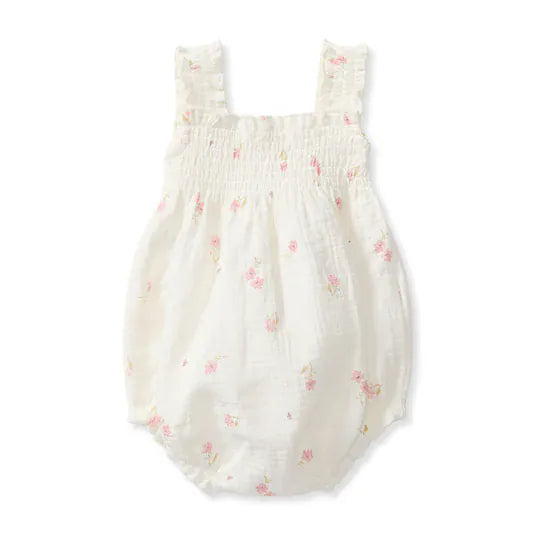 Floral Muslin Baby Girl Romper Burt's Bees Baby Lil Tulips