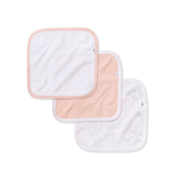 Flower Meadow Organic Cotton Knit Terry Washcloths Pack of 3 Burt's Bees Baby Lil Tulips