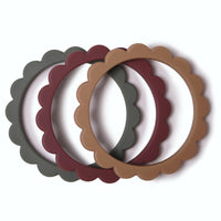 Flower Teething Bracelet 3-Pack (Dried Thyme/Berry/Natural) Mushie Lil Tulips
