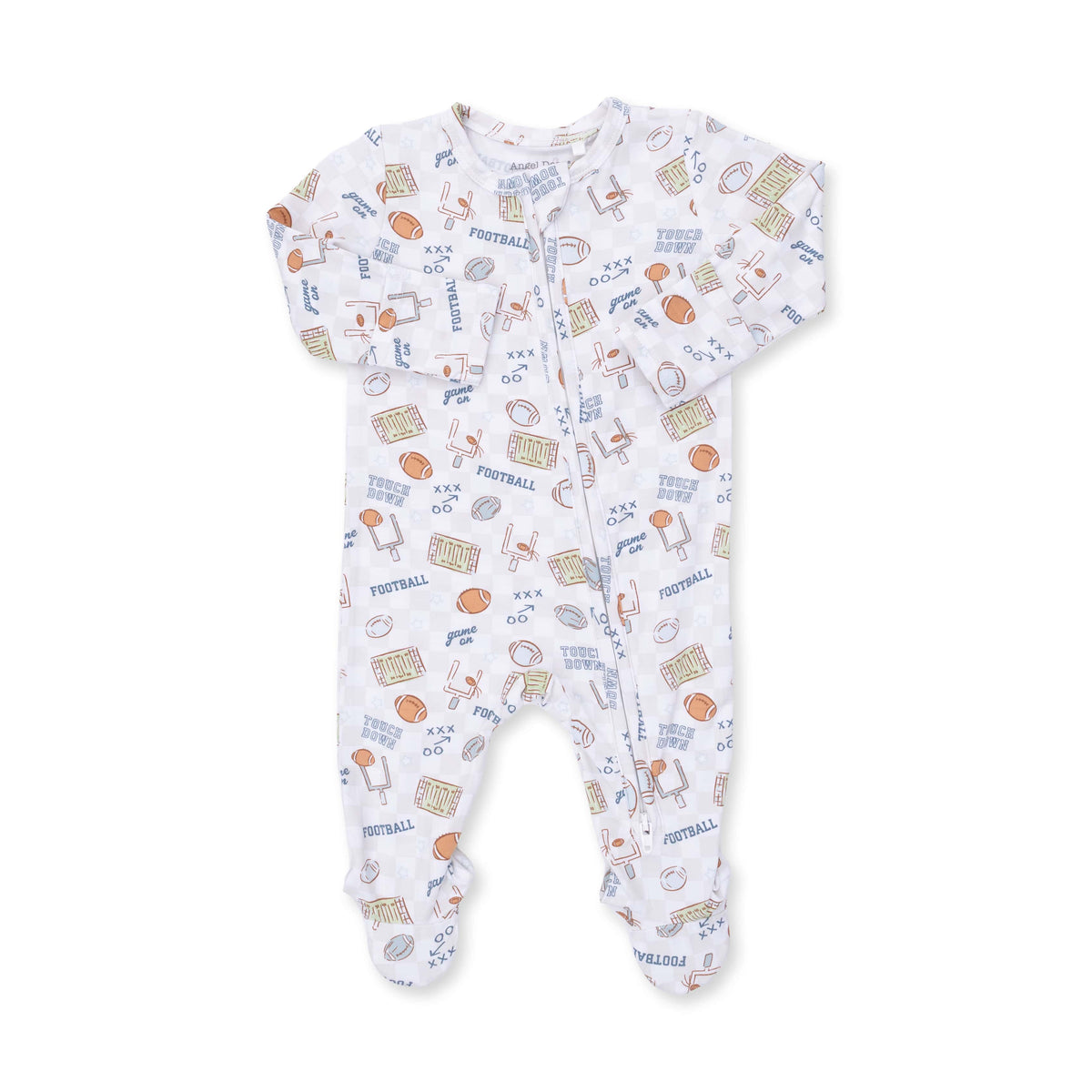 Football Check - 2 Way Zipper Footie Angel Dear Lil Tulips