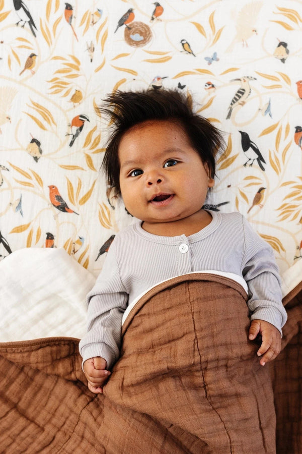 For the Birds Crib Sheet Clementine Kids Lil Tulips