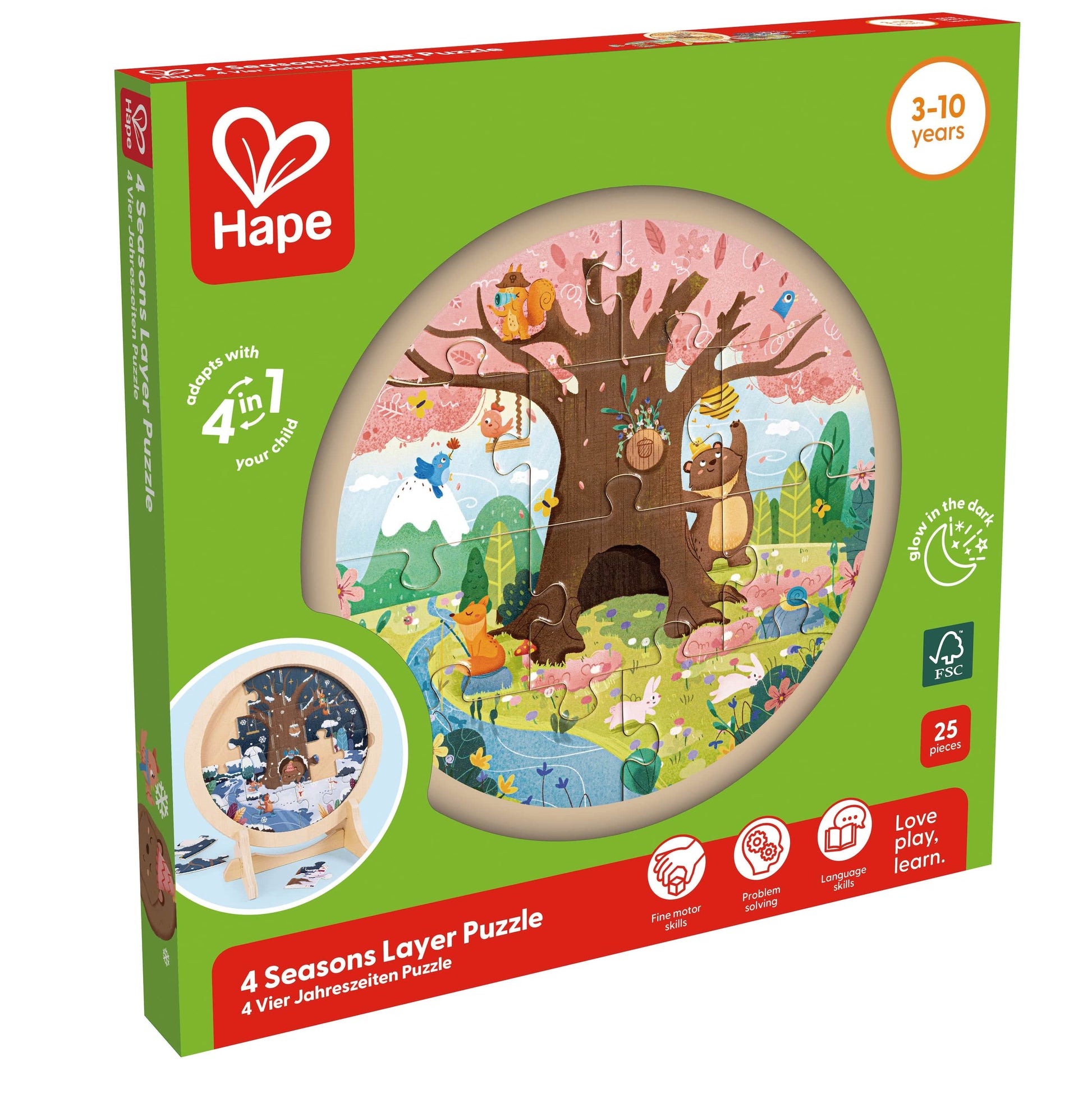 Four Seasons Layer Puzzle Hape Lil Tulips