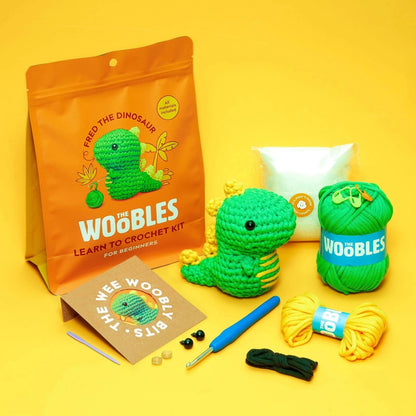 Fred the Dinosaur Beginner Crochet Kit The Woobles Lil Tulips