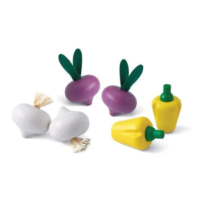 Fresh Produce Set C (Red Radishes, Garlics & Yellow Bell Peppers) Plan Toys Toys Lil Tulips