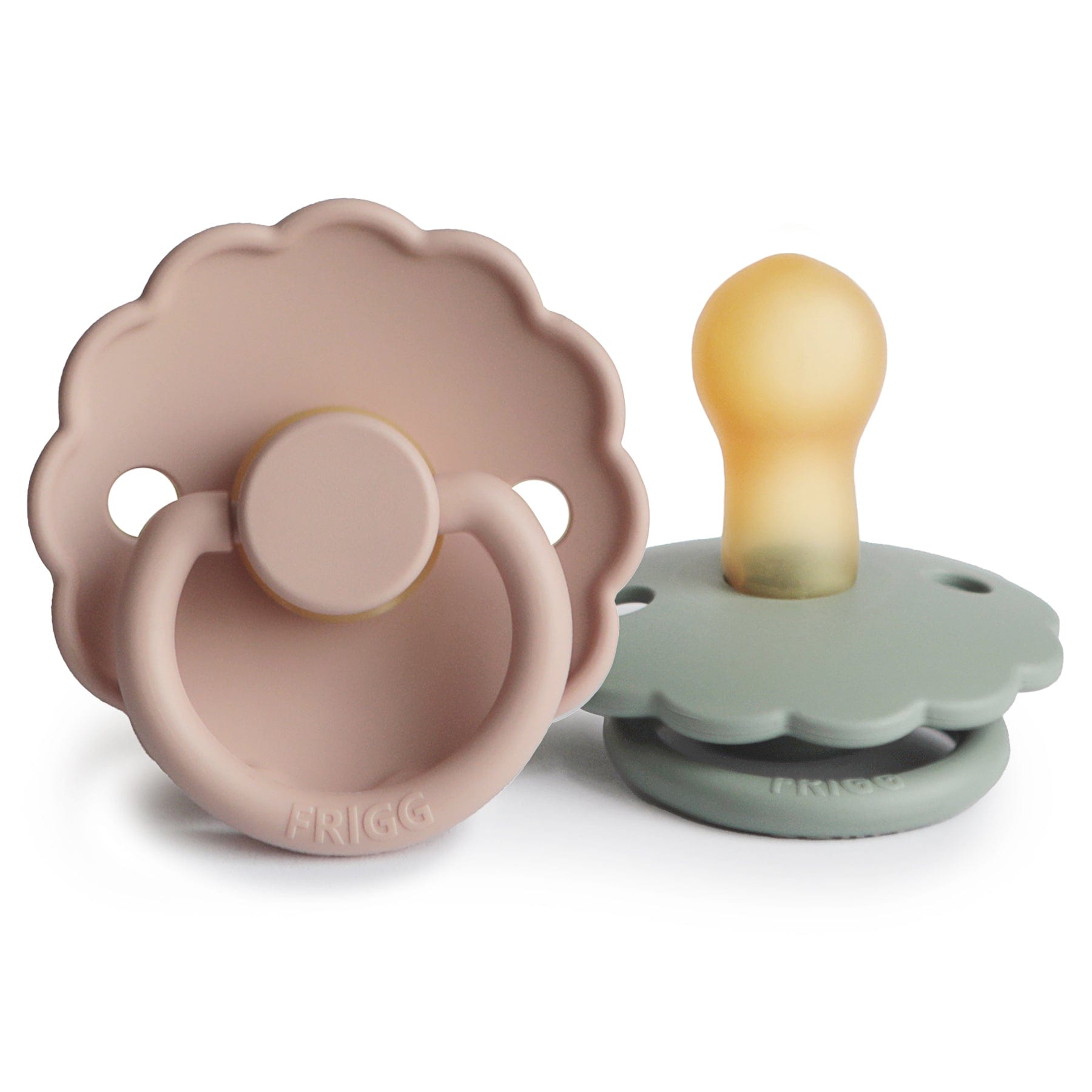 FRIGG Daisy Natural Rubber Baby Pacifier (Blush / Sage) Frigg Pacifiers & Teethers Lil Tulips