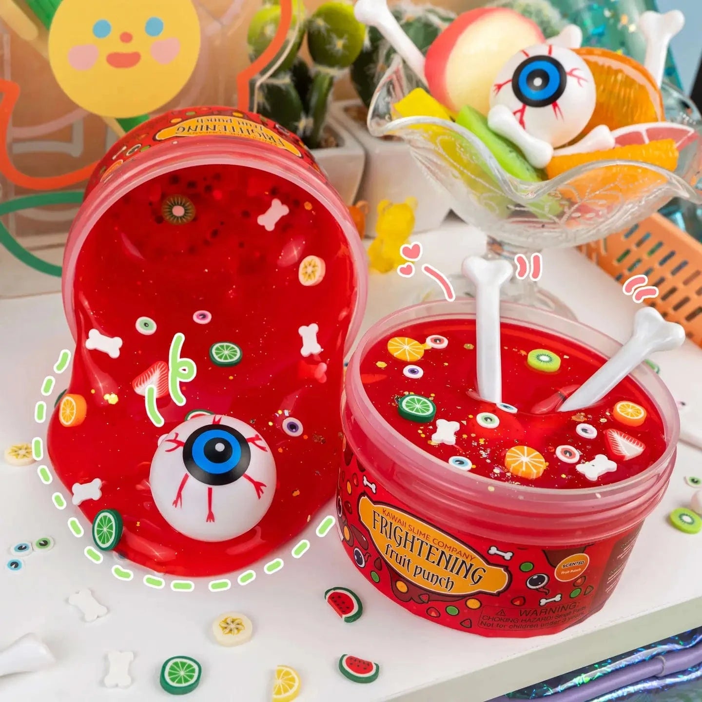 Frightening Fruit Punch Clear Slime Kawaii Slime Company Lil Tulips