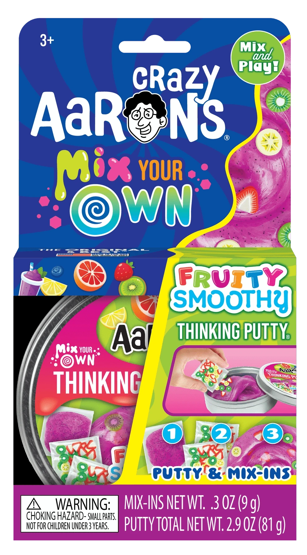 Fruity Smoothy - Mix It Full Size 4" Thinking Putty Tin Crazy Aaron's Putty World Lil Tulips