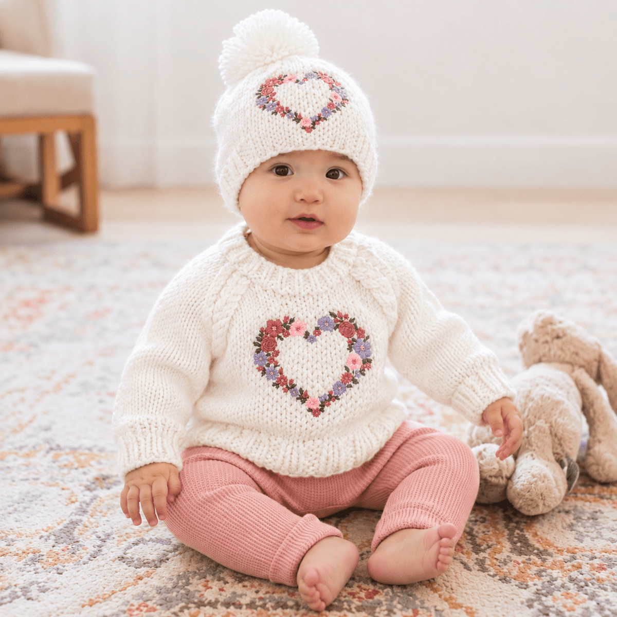 Garland Heart Beanie Hat for Baby & Kids Huggalugs Lil Tulips