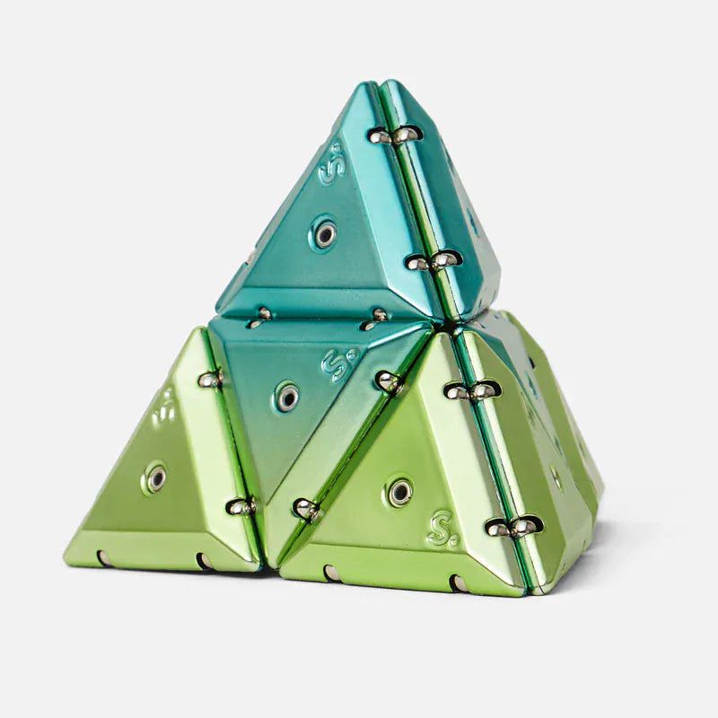 Geode Chrome Pyramid Magnetic Fidget - Green Chrome - Gamma Speks Lil Tulips