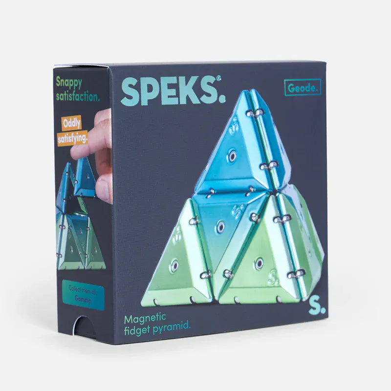 Geode Chrome Pyramid Magnetic Fidget - Green Chrome - Gamma | Speks