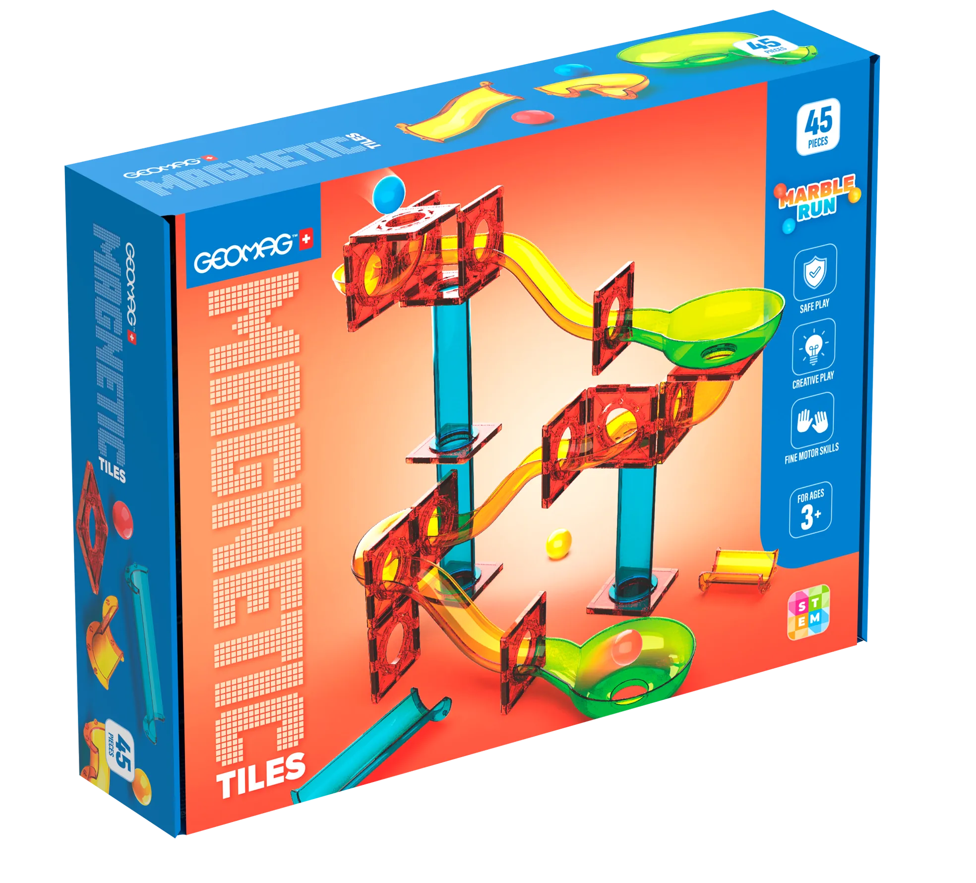 Geomag Magnetic Tiles Marble Run 45 pcs Geomagworld USA, Inc. Lil Tulips