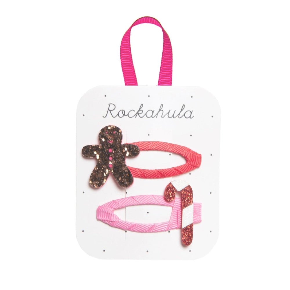 Gingerbread & Candy Cane Hair Clips Rockahula Kids Lil Tulips