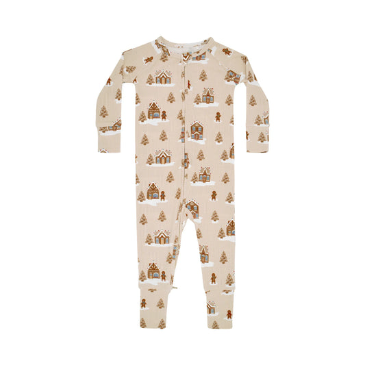 Gingerbread Small Ribbed Zip Romper Brave Little Ones Lil Tulips