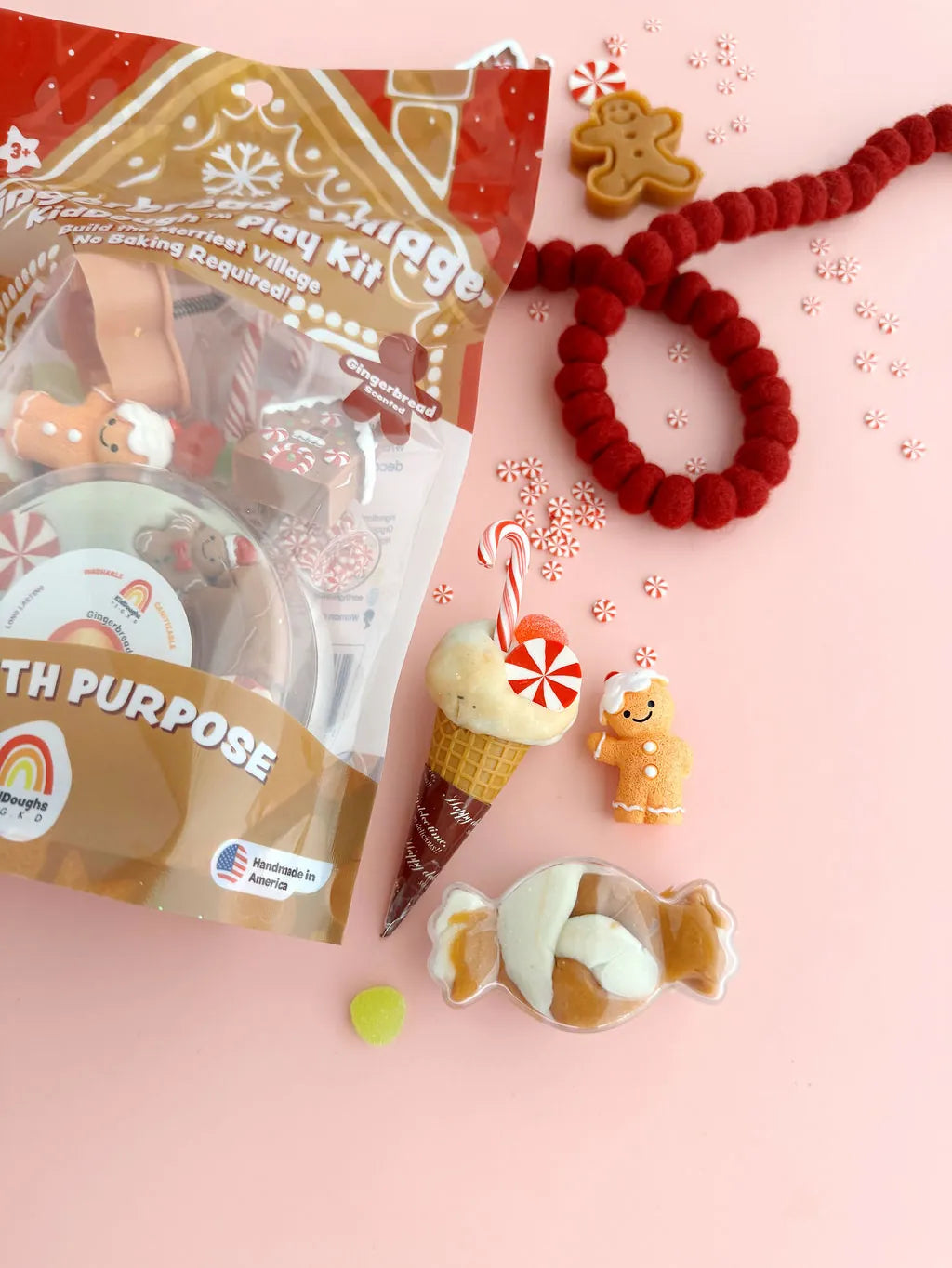 Gingerbread Village Kiddough Play Kit Earth Grown KidDoughs Lil Tulips