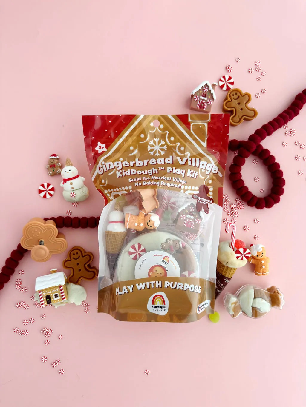 Gingerbread Village Kiddough Play Kit Earth Grown KidDoughs Lil Tulips