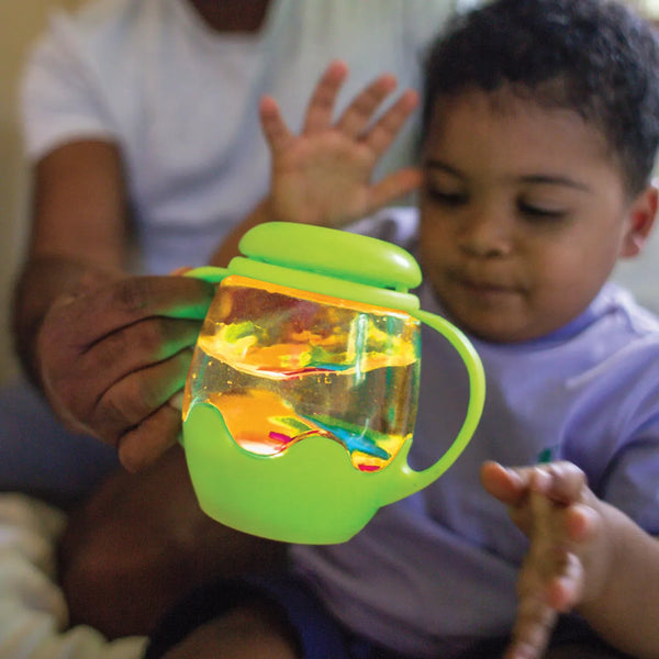 Glo Pals Mini Sensory Jar and Silicone Fun Filler Bundle - Green Glo Pals Lil Tulips