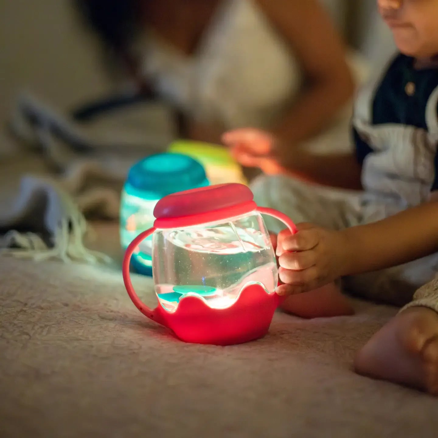 Glo Pals Mini Sensory Jar and Silicone Fun Filler Bundle - Pink Glo Pals Lil Tulips
