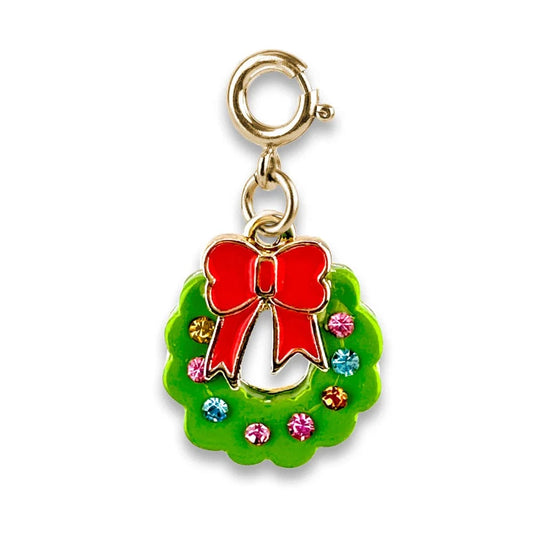 Gold Christmas Wreath Charm Charm It! Lil Tulips