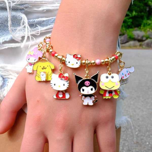 Gold Classic Swivel Hello Kitty Charm Charm It! Bracelets Lil Tulips