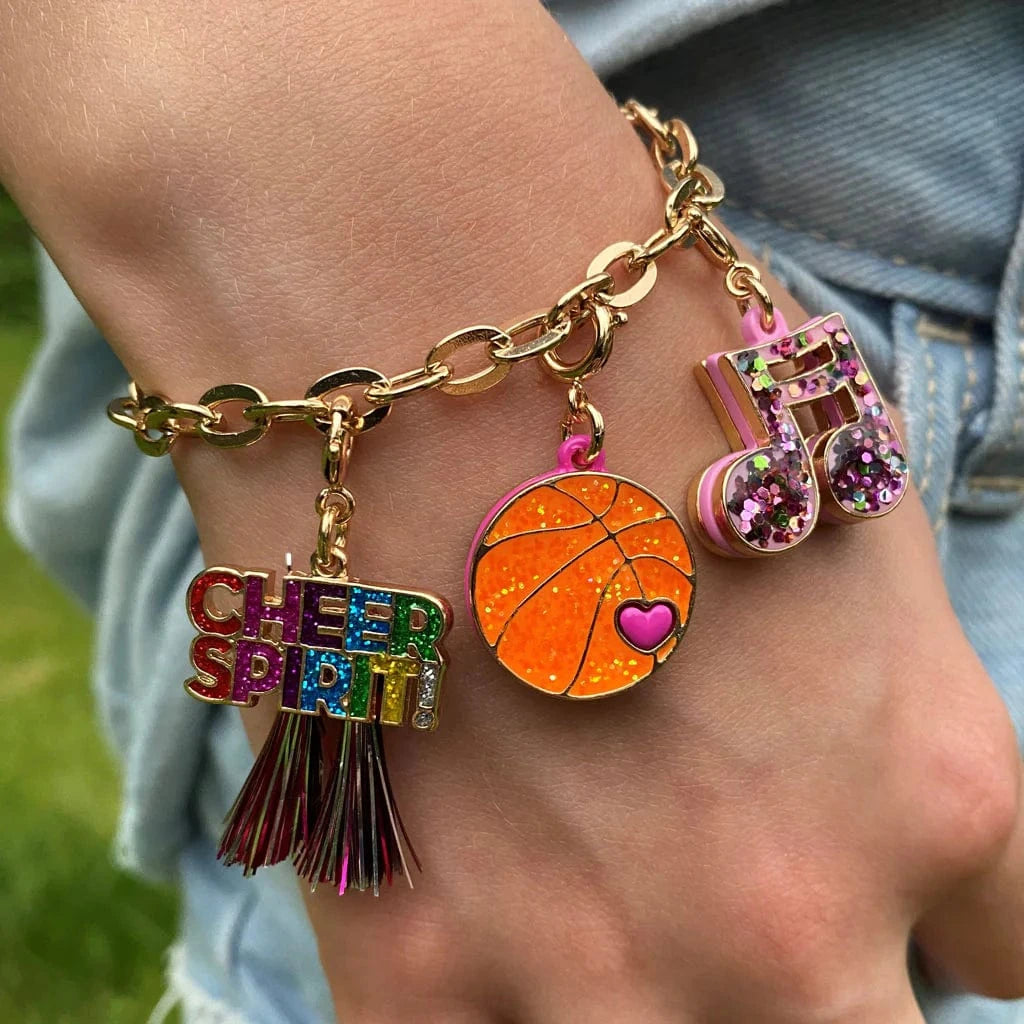 Gold Glitter Basketball Charm Charm It! Bracelets Lil Tulips