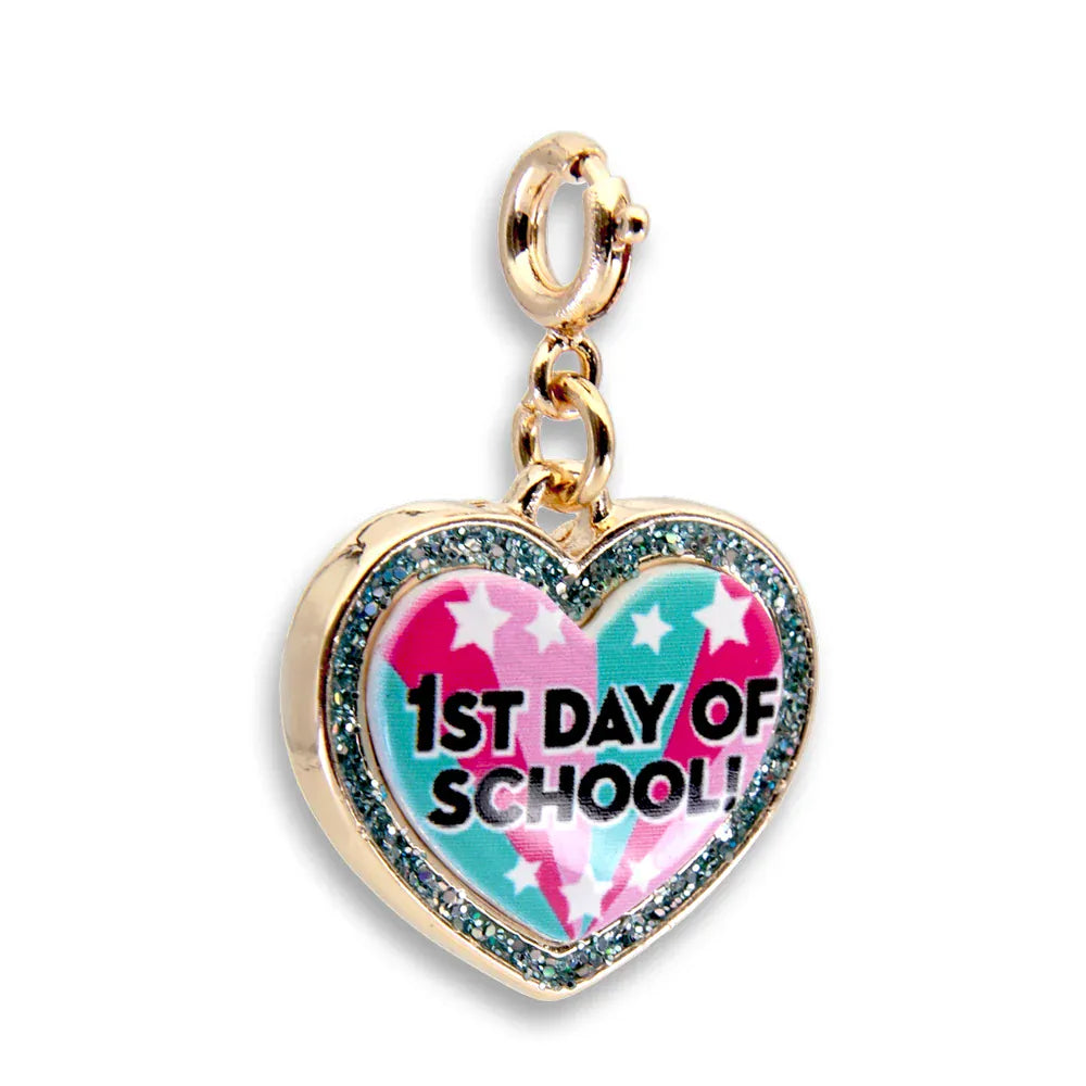Gold Glitter First Day of School Charm Charm It! Lil Tulips