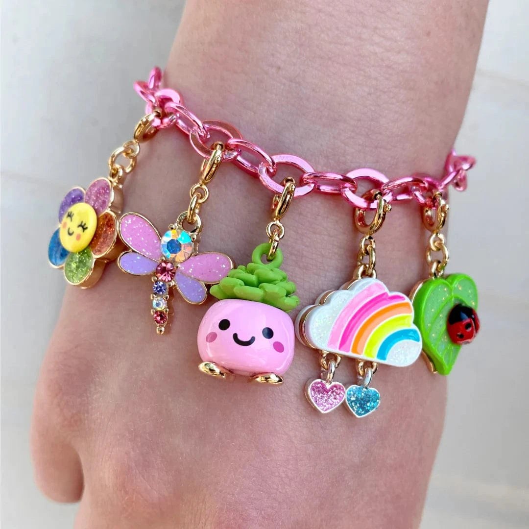Gold Glitter Happy Succulent Charm Charm It! Bracelets Lil Tulips