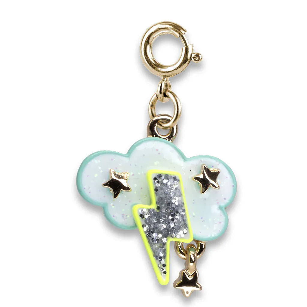Gold Glitter Lightning Charm Charm It! Lil Tulips