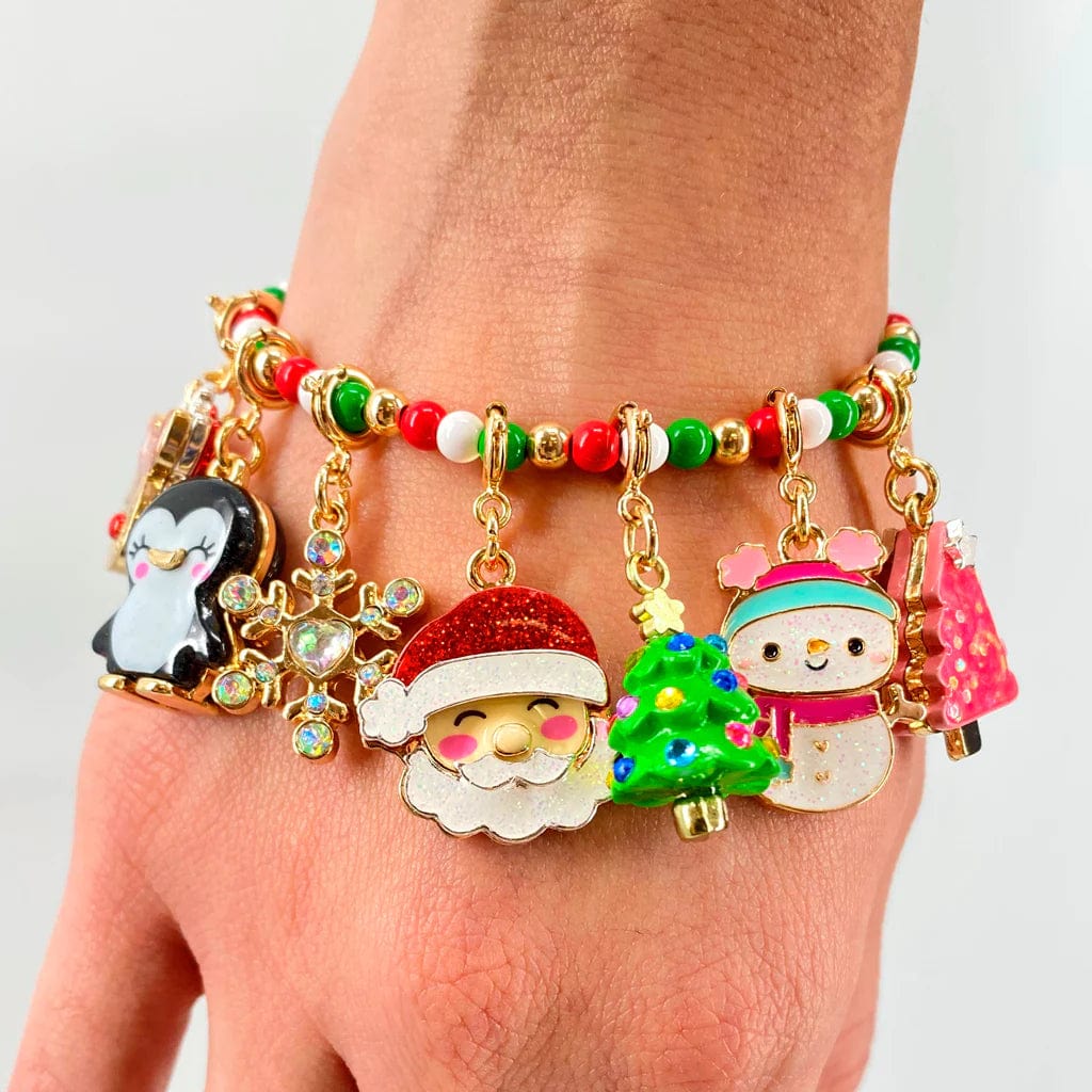 Gold Glitter Santa Claus Charm Charm It! Bracelets Lil Tulips