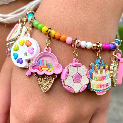 Gold Glitter Soccer Ball Charm Charm It! Bracelets Lil Tulips