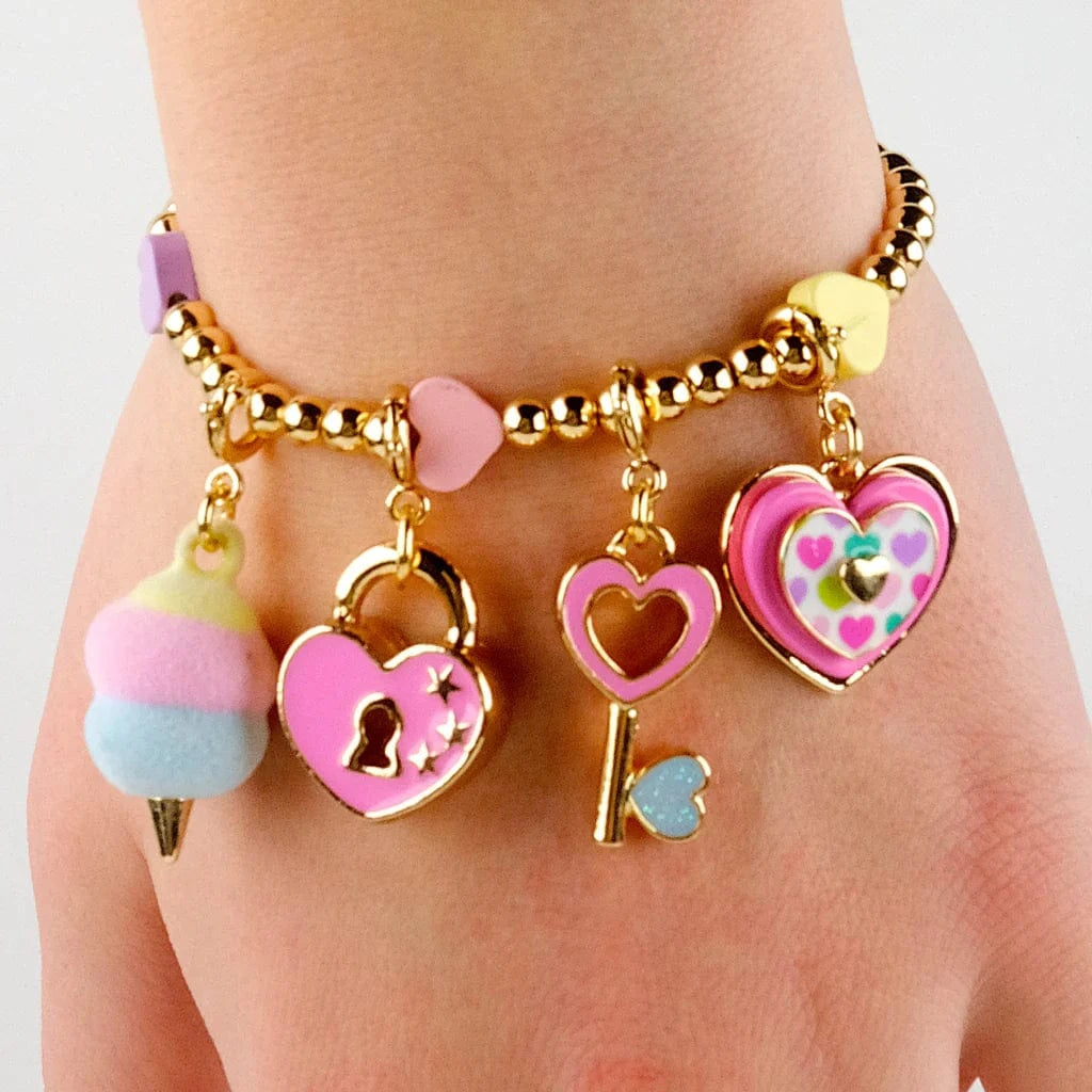 Gold Heart Key Charm Charm It! Bracelets Lil Tulips