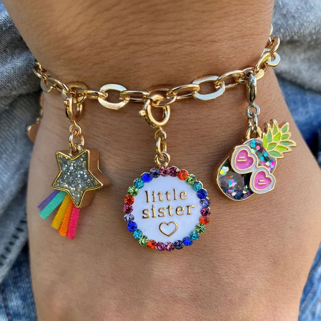Gold Little Sister Charm Charm It! Bracelets Lil Tulips