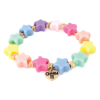 Gold Pastel Star Stretch Bead Bracelet Charm It! Bracelets Lil Tulips