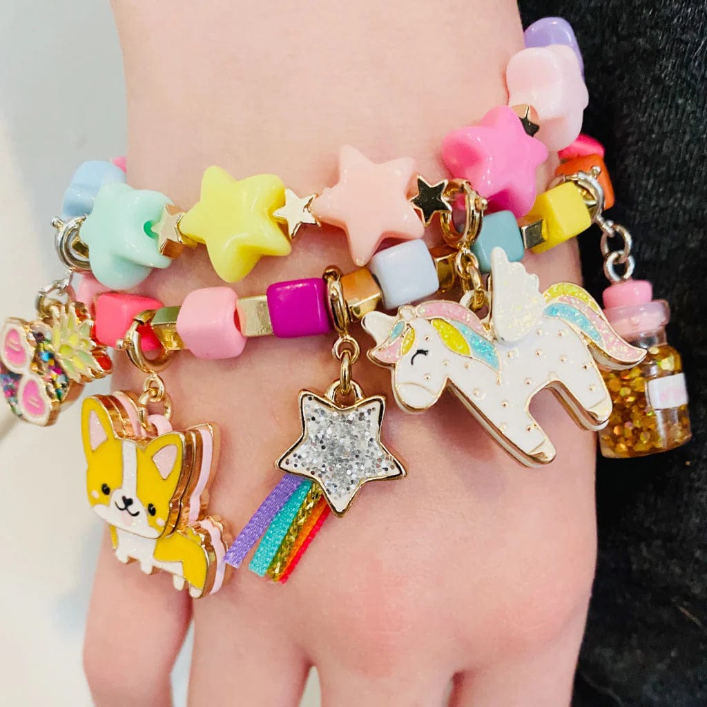 Gold Pastel Star Stretch Bead Bracelet Charm It! Bracelets Lil Tulips