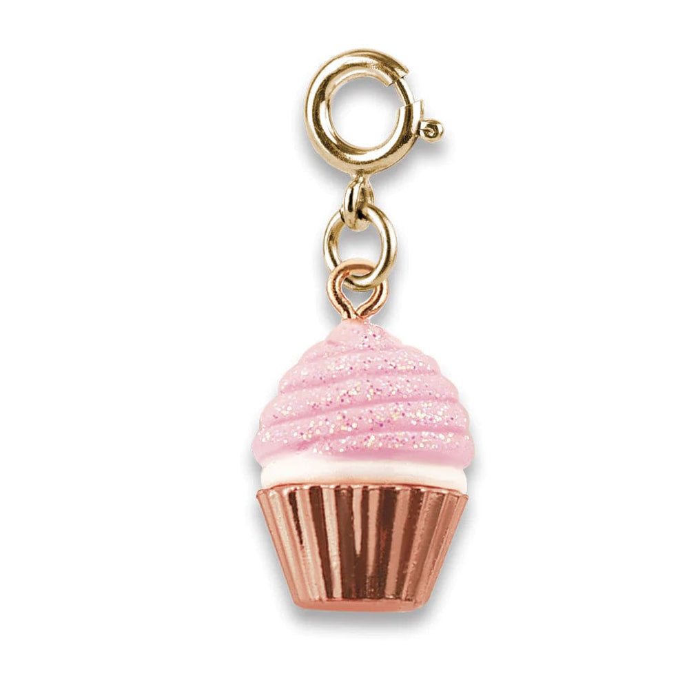 Gold Pink Glitter Cupcake Charm Charm It! Bracelets Lil Tulips