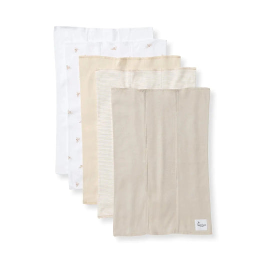 Golden Bee Burp Cloths - Set of 5 Burt's Bees Baby Lil Tulips