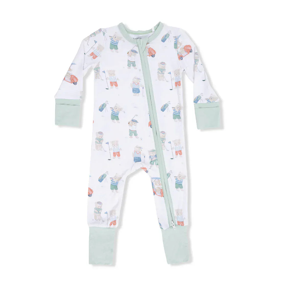 Golfing Teddy Bears - 2 Way Zipper Romper Angel Dear Lil Tulips