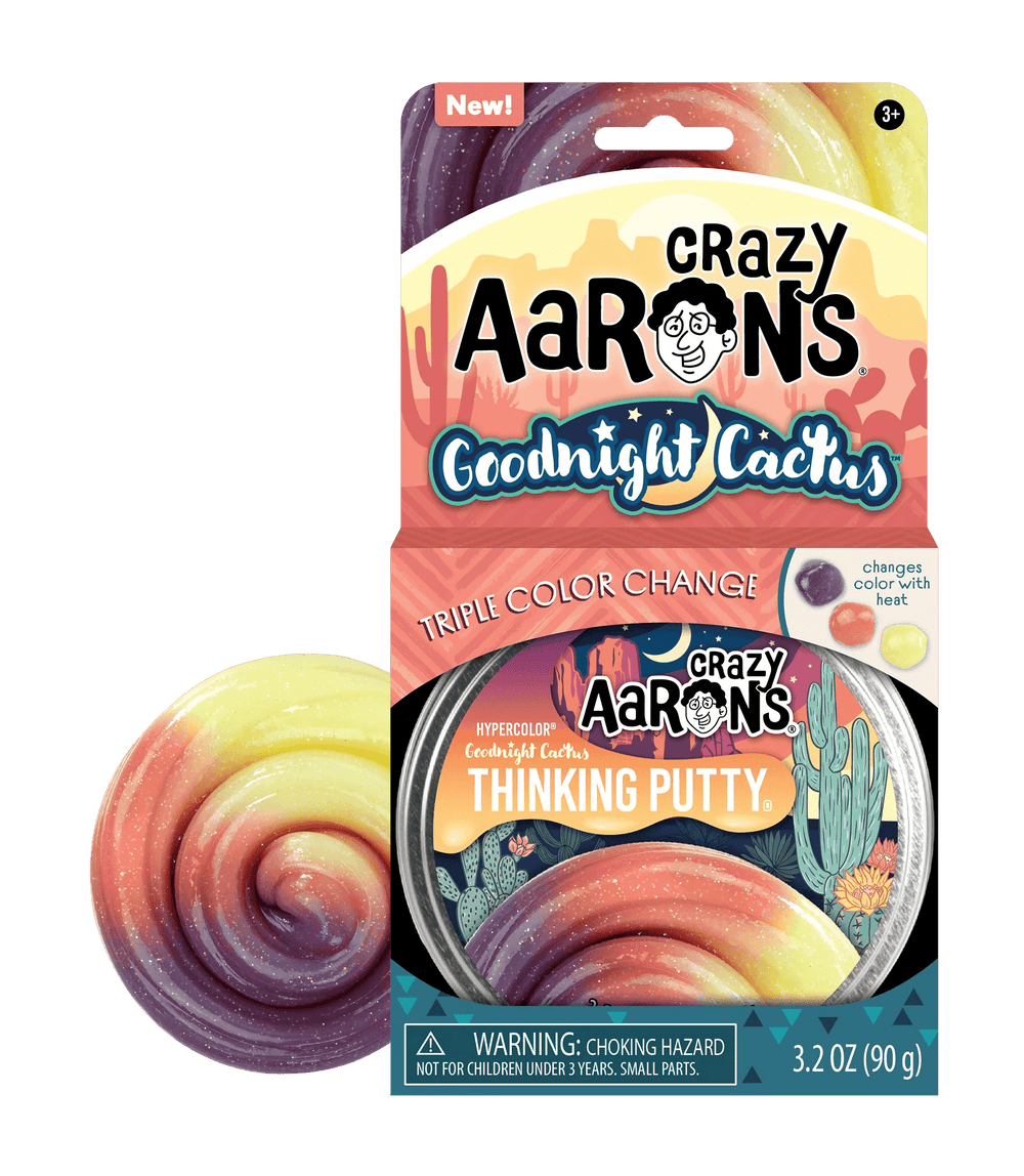Goodnight Cactus 4" Thinking Putty Crazy Aaron's Putty World Lil Tulips