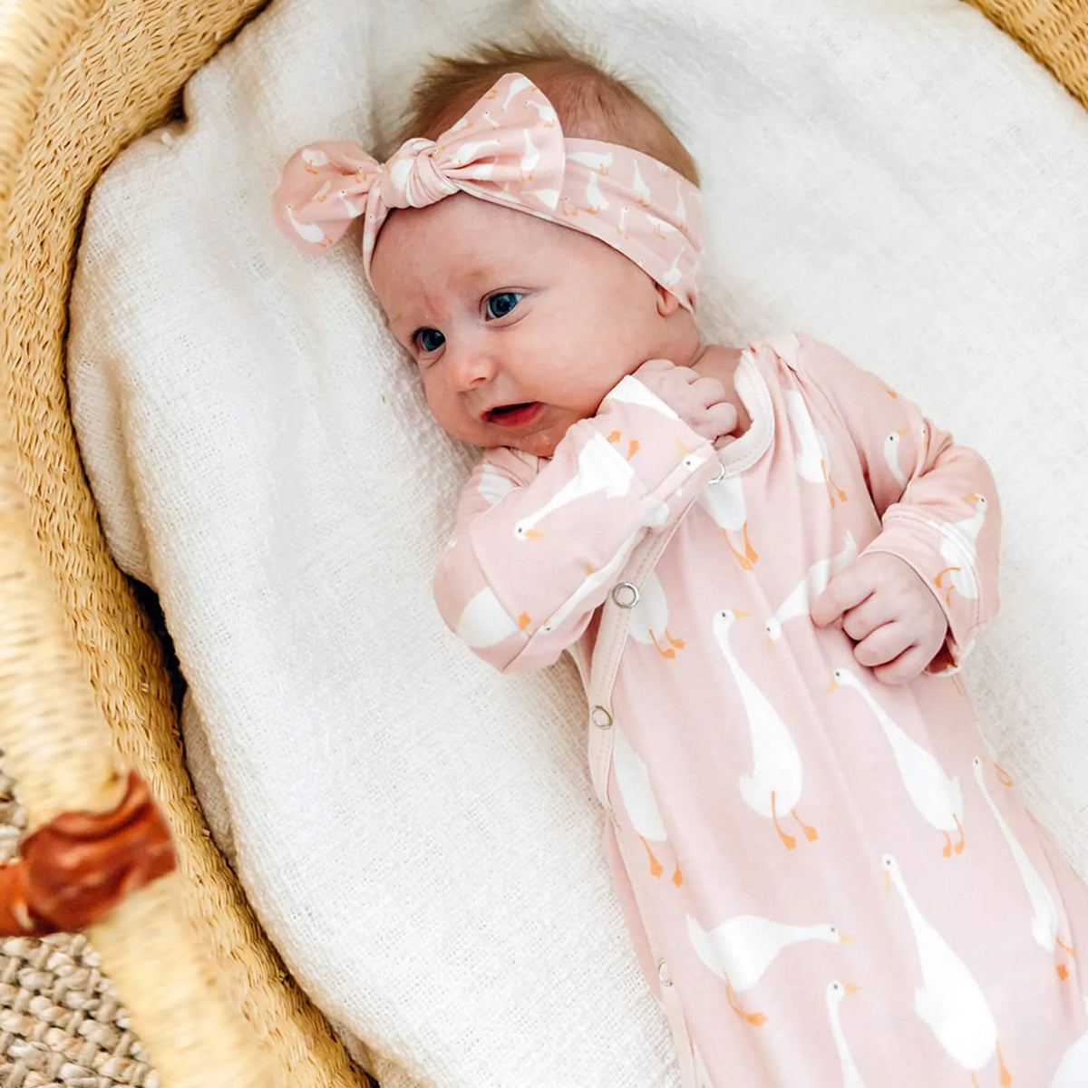 Goosie Newborn Knotted Gown Copper Pearl Lil Tulips