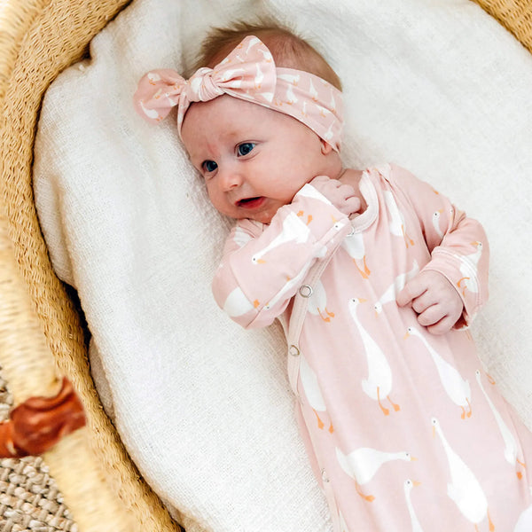 Goosie Newborn Knotted Gown Copper Pearl Lil Tulips
