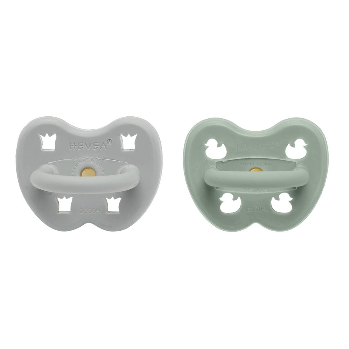 Gorgeous Grey & Sage Orthodontic Pacifier 2 Pack (3-36 Months) Hevea Hevea Lil Tulips