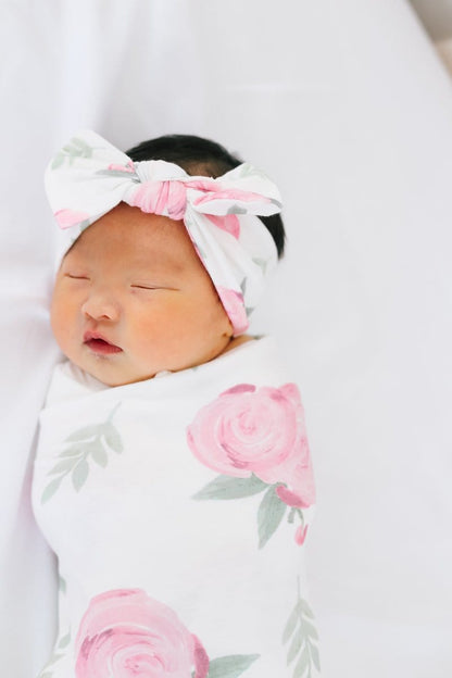 Grace Knit Headband Bow Copper Pearl Lil Tulips