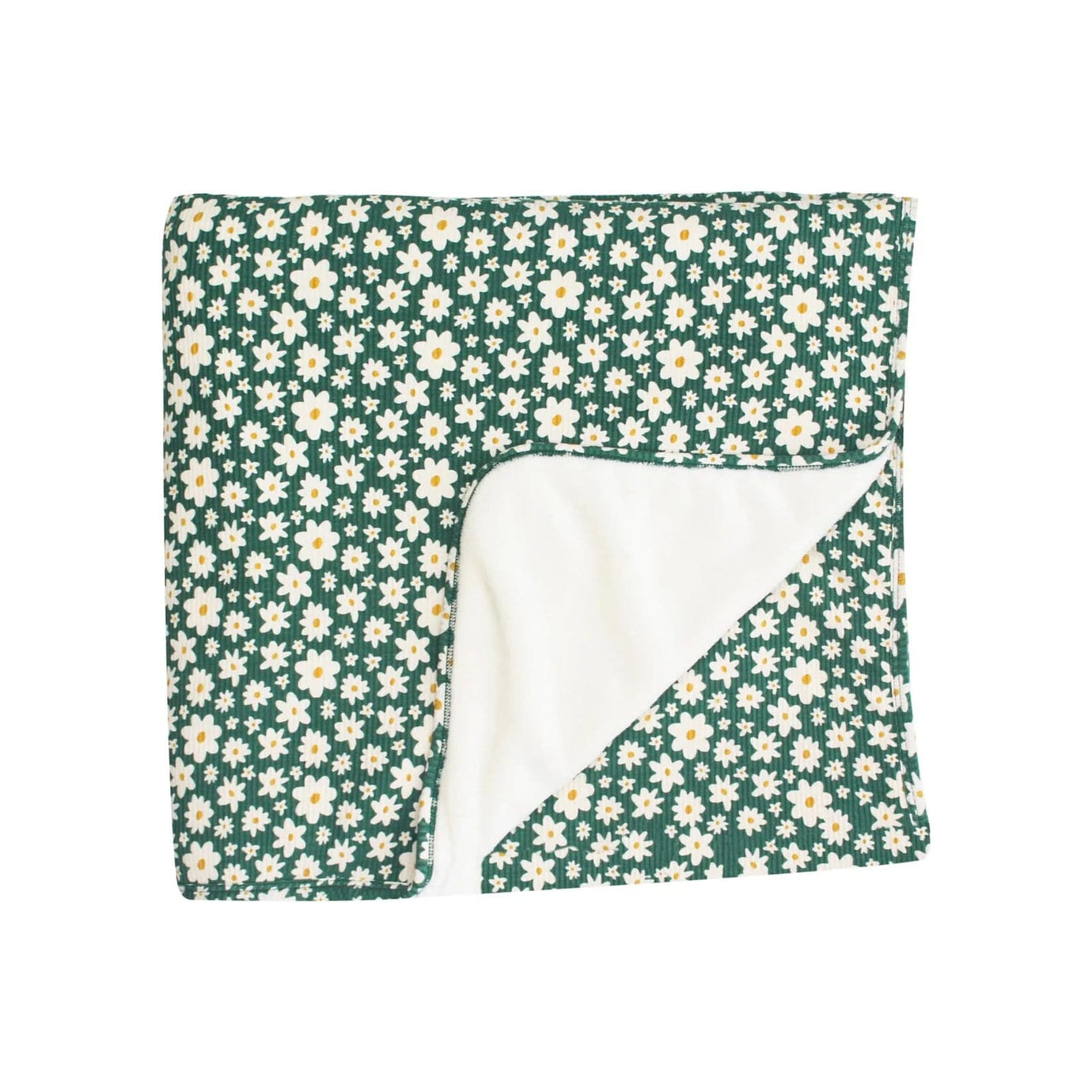 Green Floral Ribbed Toddler Blanket Brave Little Ones Blankets Lil Tulips