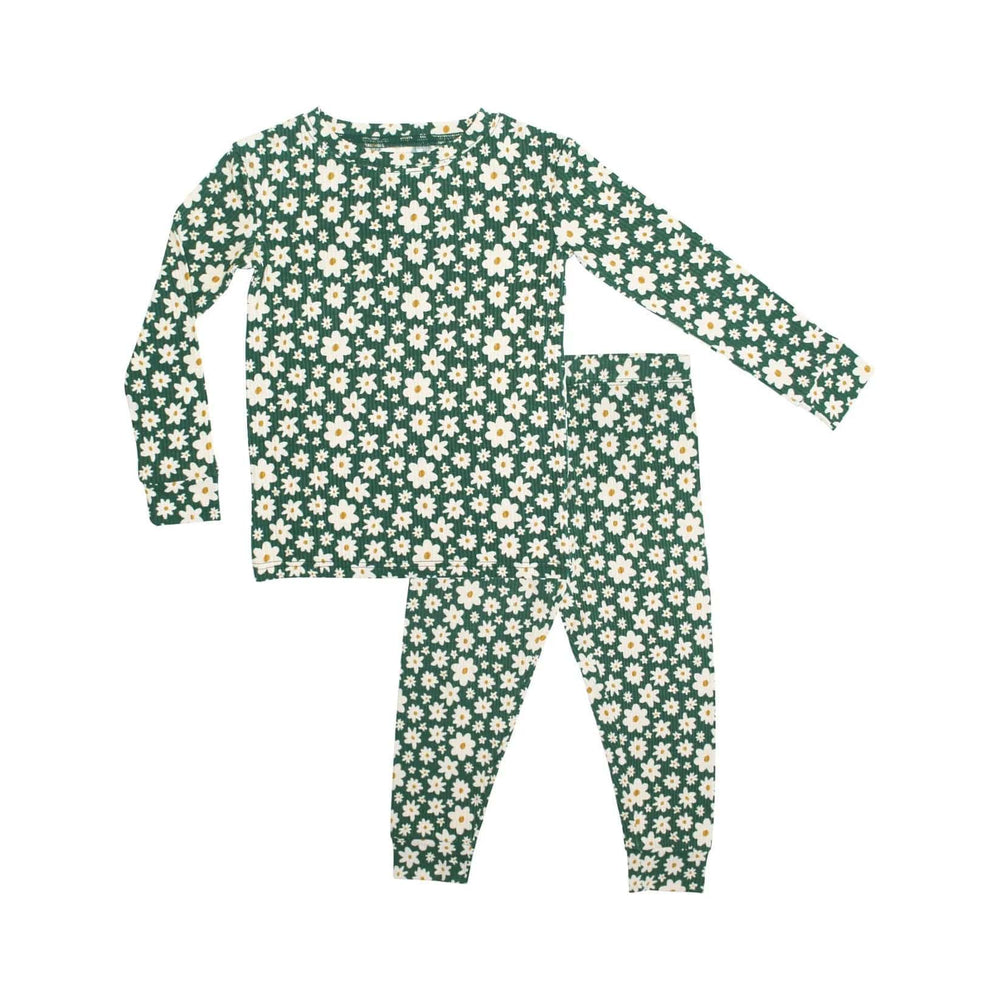 Green Floral Ribbed Two-Piece Set Brave Little Ones Lil Tulips