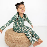 Green Floral Ribbed Two-Piece Set Brave Little Ones Lil Tulips