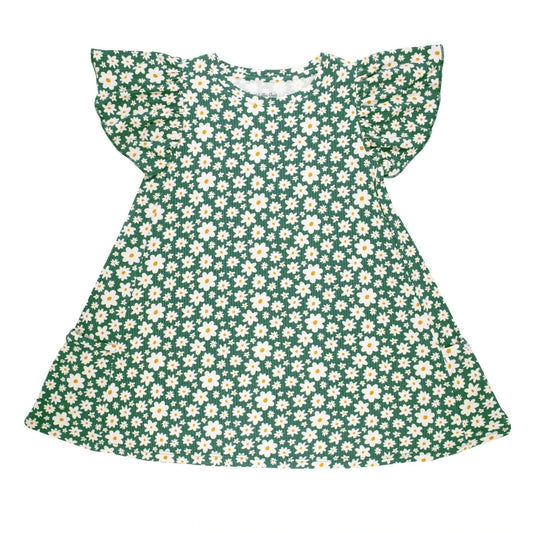Green Floral Small Ribbed Pocket Dress Brave Little Ones Lil Tulips