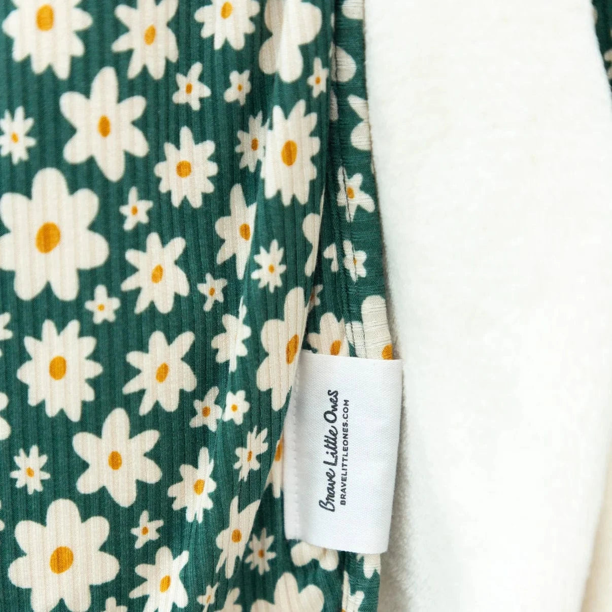 Green Floral Small Ribbed Youth Blanket Brave Little Ones Blankets Lil Tulips